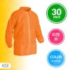Orange Disposable Lab Jackets for Adults, Medium. Pack of 30 Polypropylene Disposable Jacket Lab Coat with Elastic Wrists, Snap Front