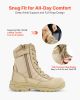Men's Military Tactical Boots 8 Inch Sand-color Side Zipper US Size 10