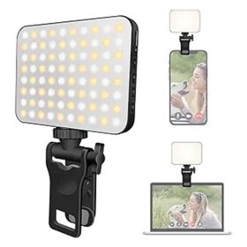 CN,Rechargeable Selfie Light, Clip Fill Light For Phone Laptop Tablet Portable Light For Video Conference Live Streaming Zoom Call Makeup Picture (Color: Black)