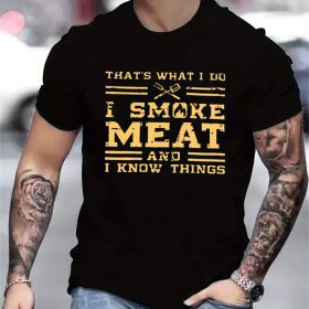 Men's Creative Tops, Casual Short Sleeved Round Neck T-shirts, Summer Outdoor Men's Clothing (Color: Black, size: 4XL)