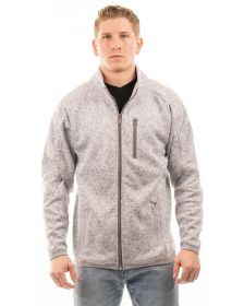 Burnside B3901 Men's Sweater Knit Jacket (Color: HEATHER GREY, size: 3XL)