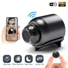 X5 Wireless Home Surveillance Camera HD WiFi Support Magnetic Bracket USB Power Supply Indoor And Outdoor Use Built-in Battery Magnetic (Color: Black)